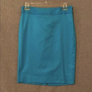 Turquoise pencil skirt